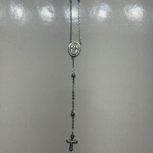 Silver Rosary Necklace